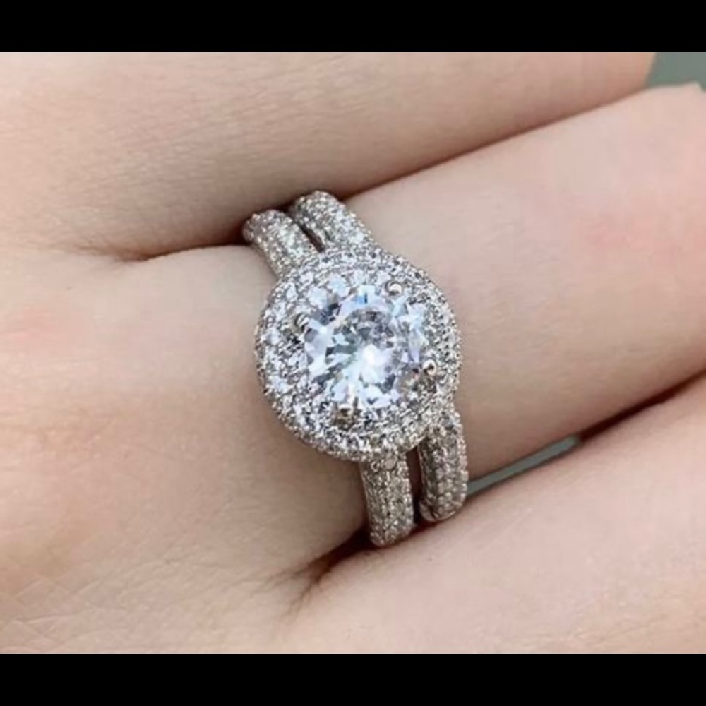 Women’s 2pc 2.9cts Engagement Wedding Ring Set